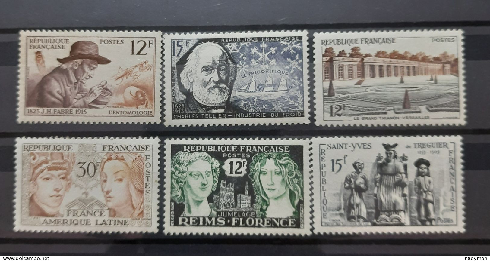 France Yvert 1055-1056-1059-1060-1061-1063 ** Année 1956 MNH. - Nuevos