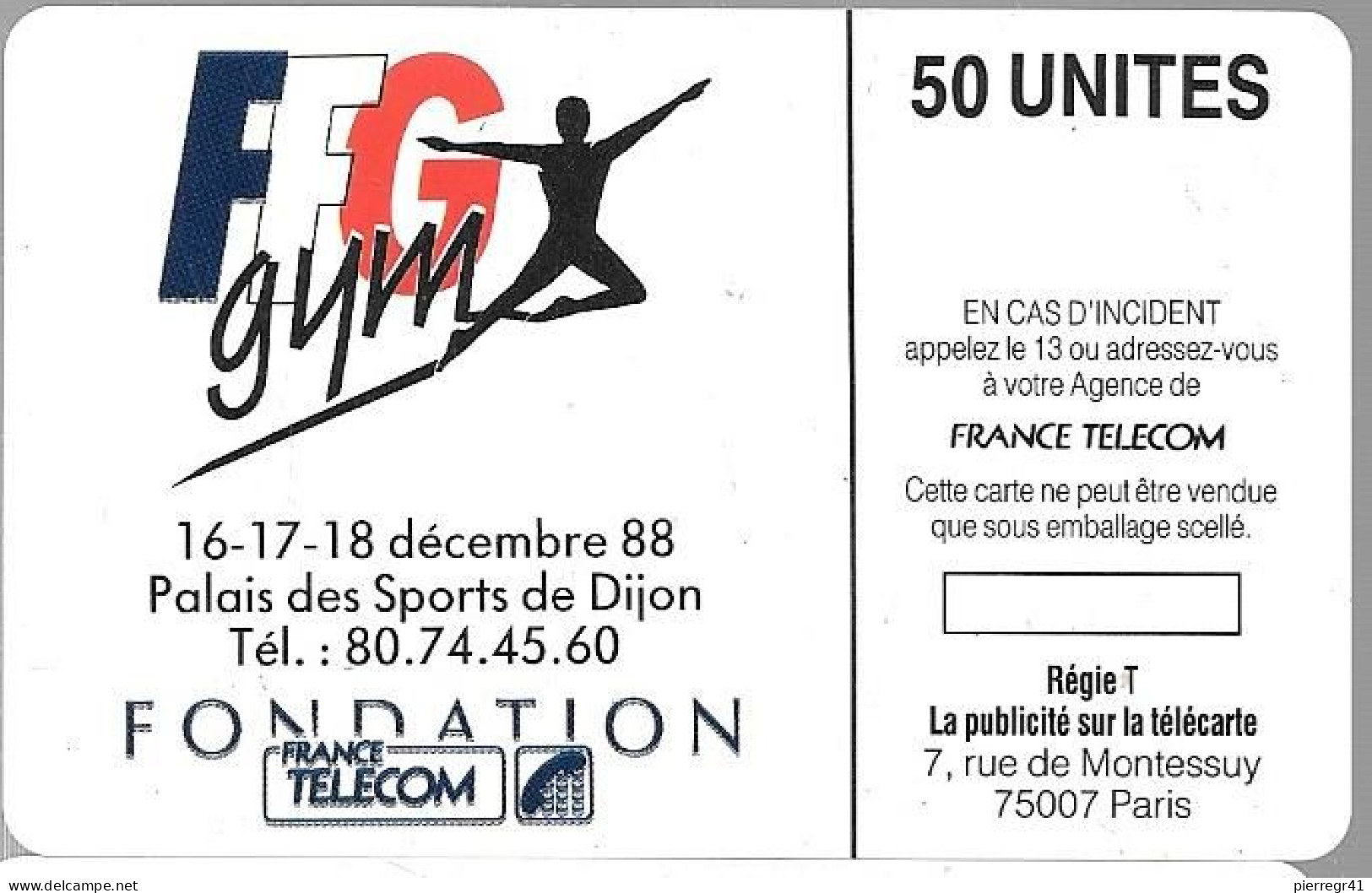 CARTE²°-PUCE-PUBLIC-F43-Avec Logement Puce-DIJON-CHAMPIONNAT GYM-TBE NEUF/RARE - 1988