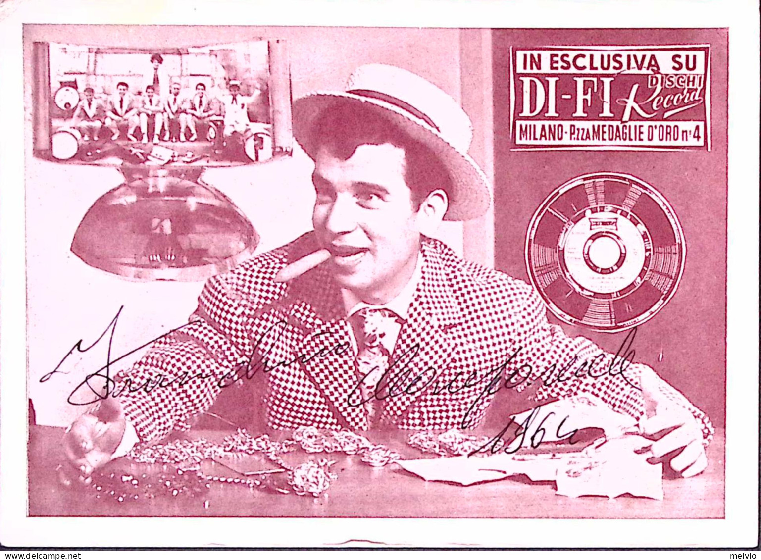 1950circa-FRANCHINO C. Cartolina Pubblicitaria Con Elenco Dischi Disponibili - Pubblicitari