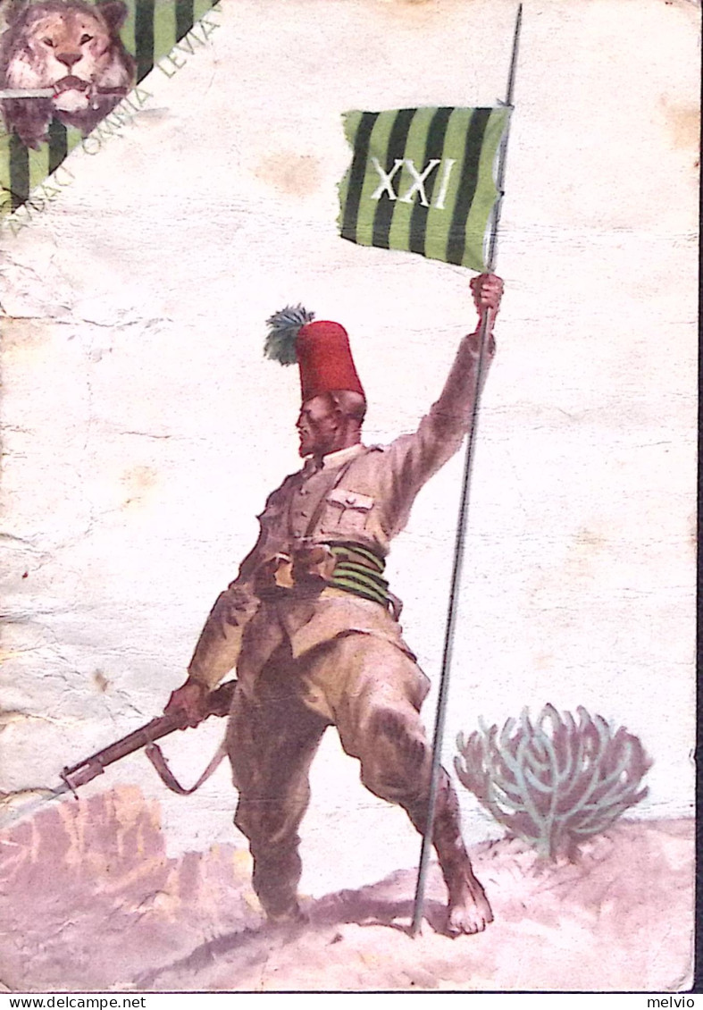 1936-XXI BATTAGLIONE ERITREO Cartolina Viaggiata Posta Militare 3/"E" C.2 (8.2)  - Eritrea