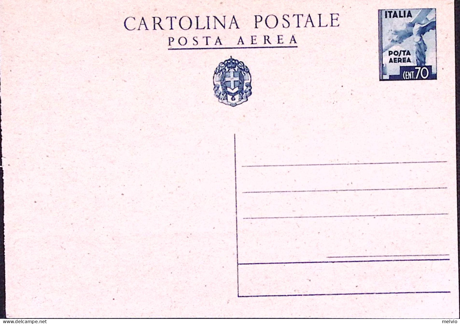 1943-Cartolina Postale Posta Aerea C.70 Nuova - Interi Postali