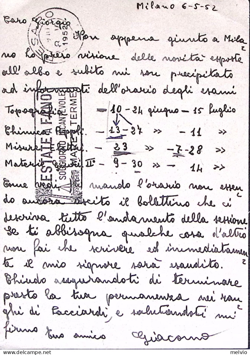 1952-Cartolina Postale Fiera Milano Lire 20 Viaggiata - 1946-60: Marcophilie