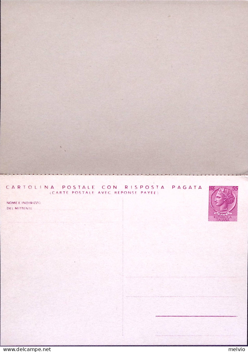 1966-Cartolina Postale RP Siracusana Lire 55+55 Nuova - Stamped Stationery