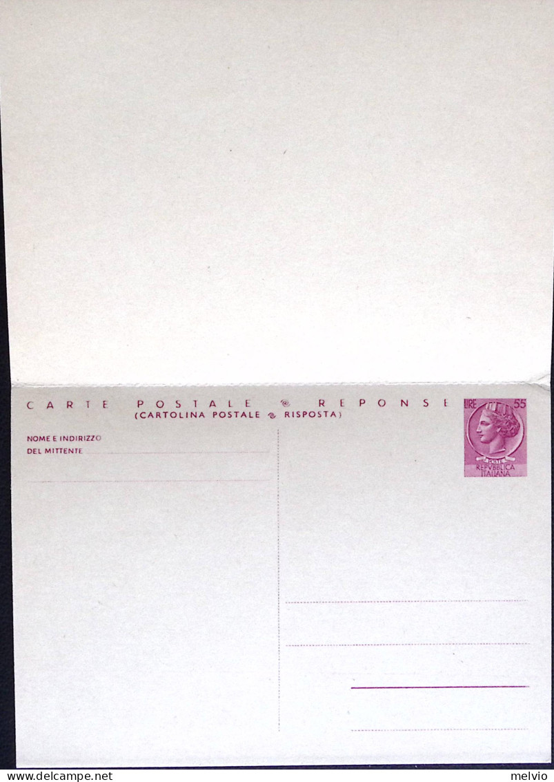 1966-Cartolina Postale RP Siracusana Lire 55+55 Nuova - Stamped Stationery