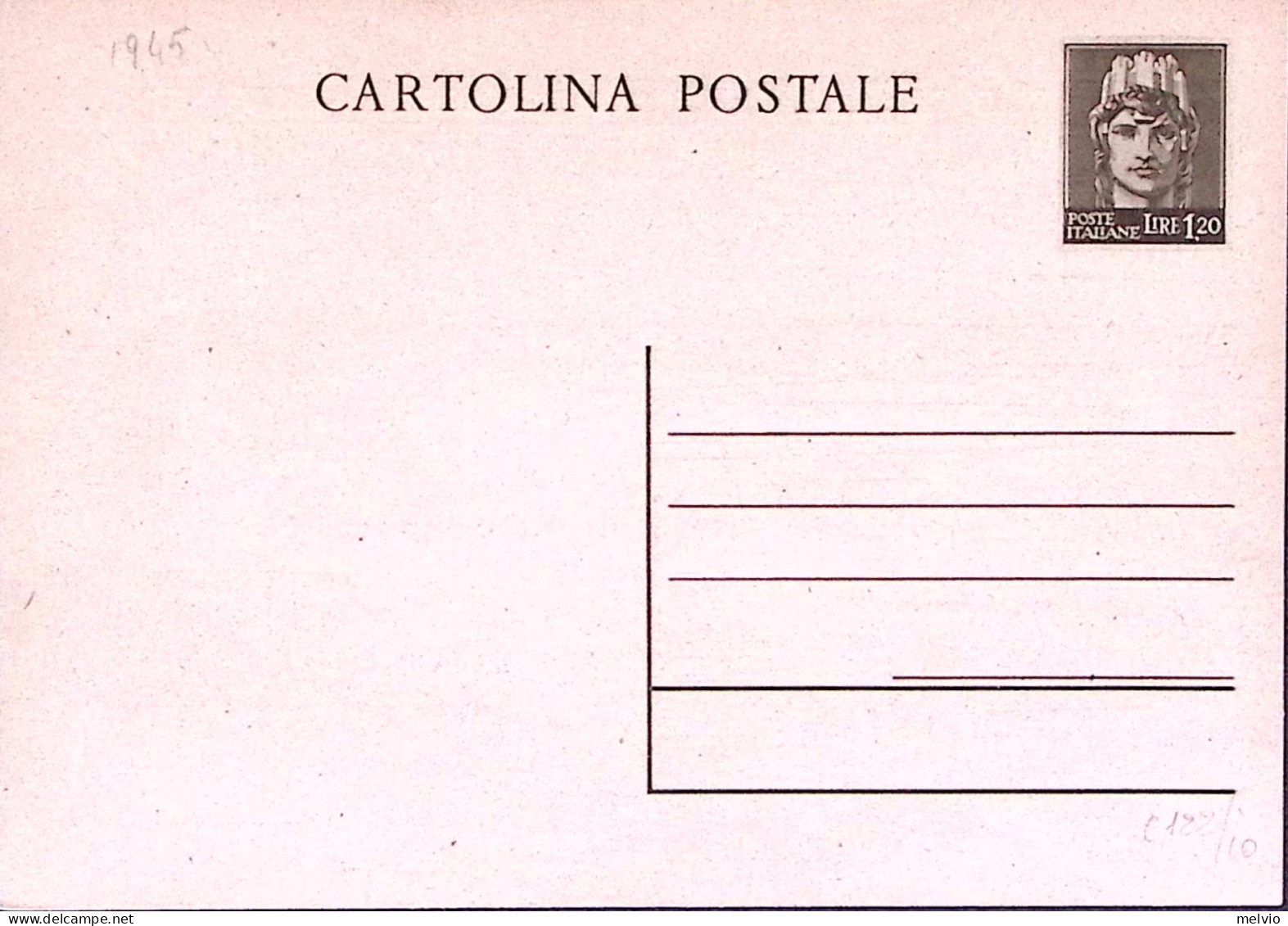 1946-Cartolina Postale Italia Turrita Lire 1,20 Nuova - Stamped Stationery