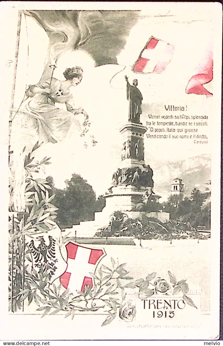 1916-TRENTO VIITTORIA! Viaggiata - Patriotic