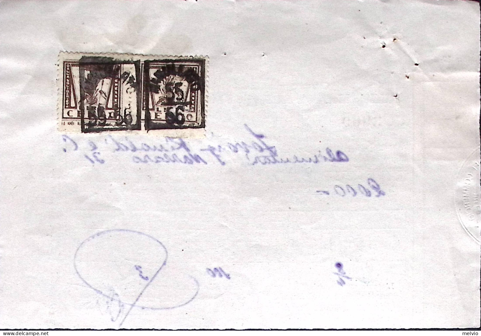 1955-PESI MISURE MARCHI Lire 2000 E Al Verso Coppia Lire 100 Su Ricevuta Verona  - Italië