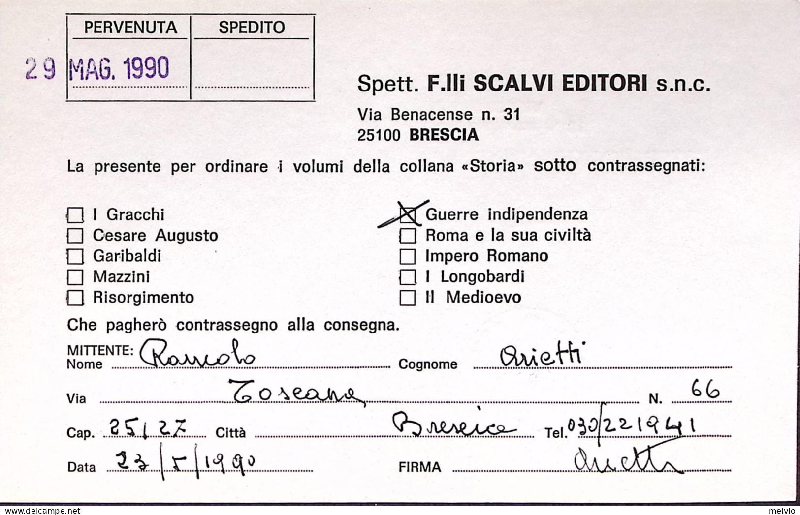 1990-MONDIALI CALCIO Lire 450 Austria Isolato Su Cedola Commissione Libraria - 1981-90: Marcofilie