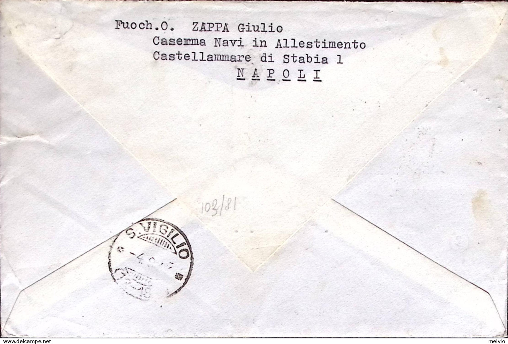 1943-Marinalles Castellamare Di Stabia Tondo E Caserma Navi In Allestimento A Ma - War 1939-45