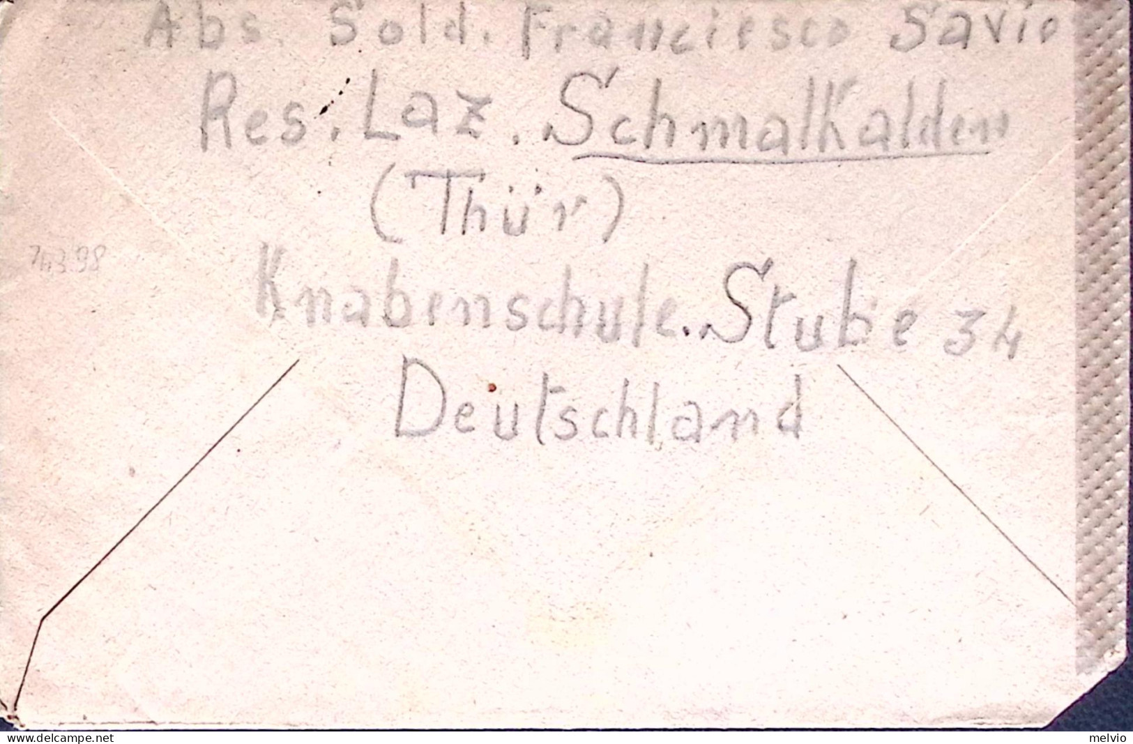 1943-SCHMALKALDEN (14.3) E Manoscritto Feldpost N.577 Su Busta Non Affrancata E  - War 1939-45