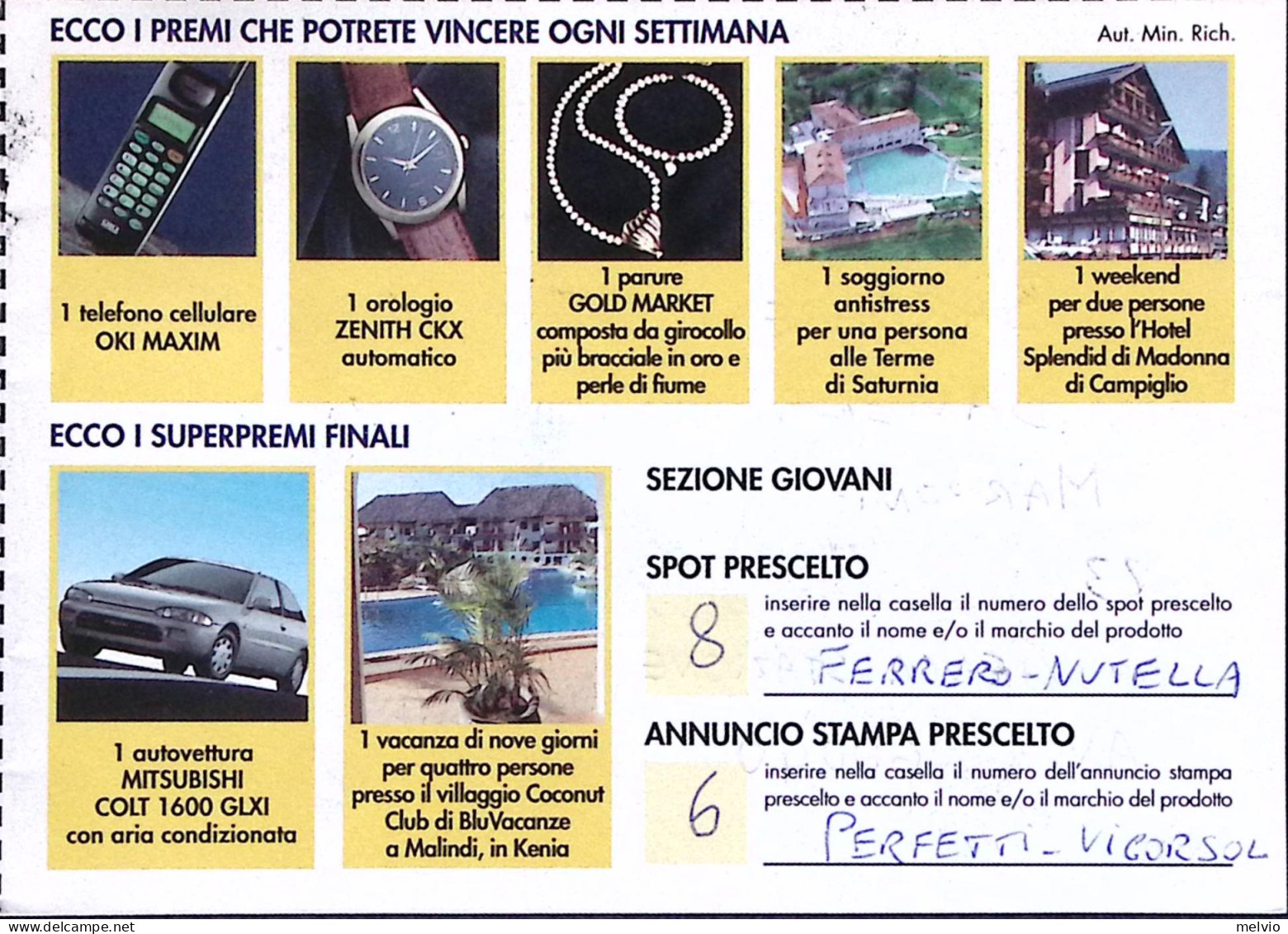1996-CONCORSO PREMI OGGI Viaggiata - 1991-00: Storia Postale