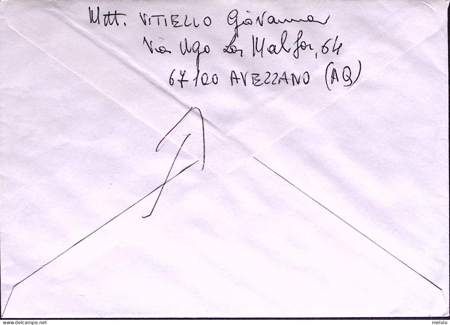 1995-AL MITTENTE CASELLA CESSATA Su Busta D Avezano - 1991-00: Poststempel