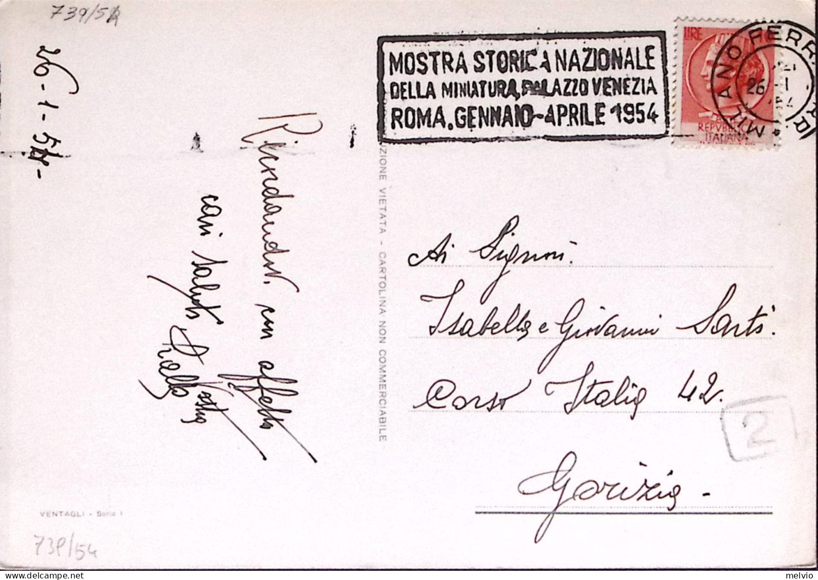 1954-MILANO C.2 (26.1)+ MOSTRA DELLA MINIATURA, Annullo A Targhetta Su Cartolina - Expositions