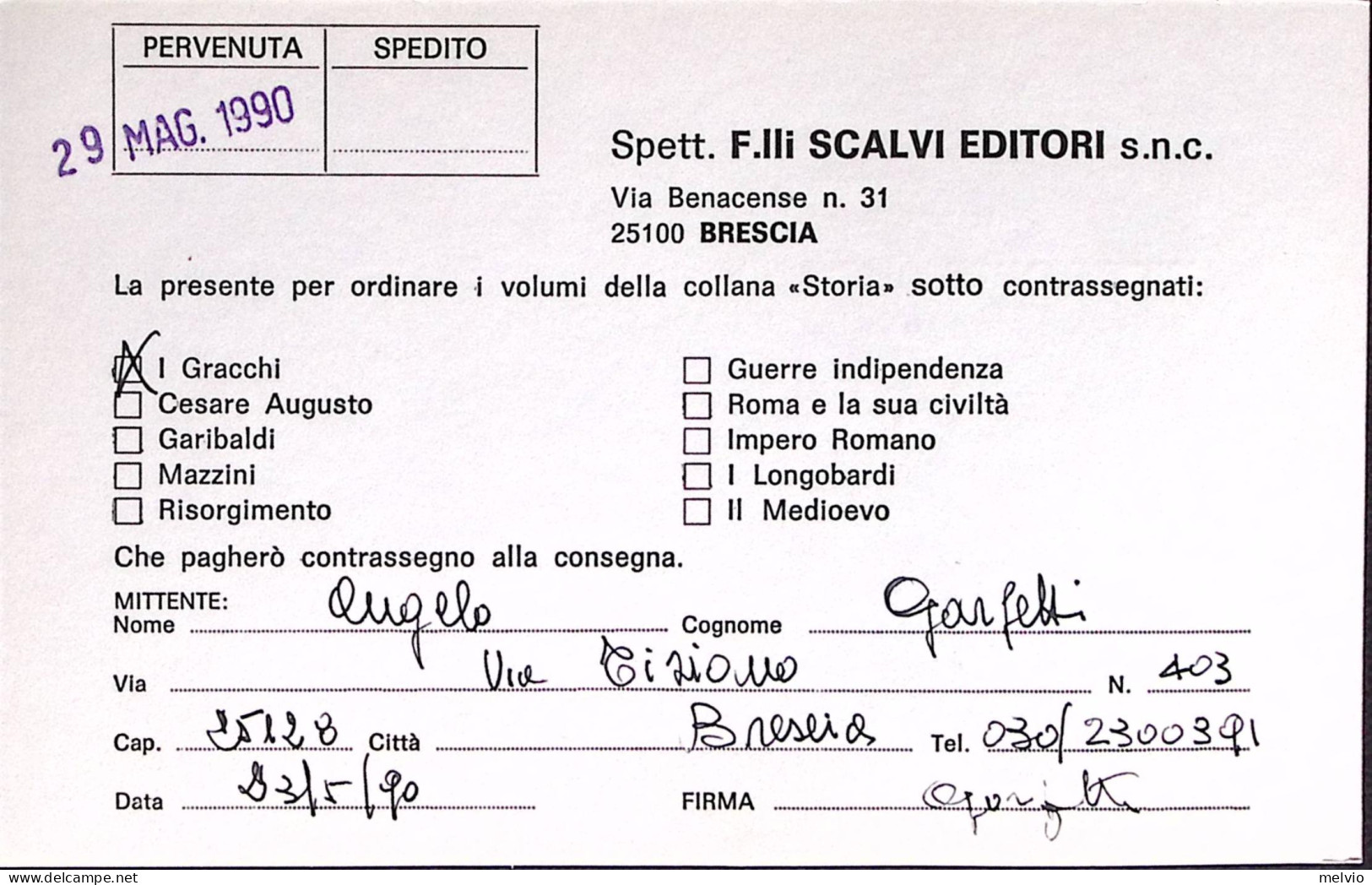 1990-CAMPIONATO MONDIALE CALCIO Lire 600, Isolato Su Cedola Commissione Libraria - 1981-90: Storia Postale