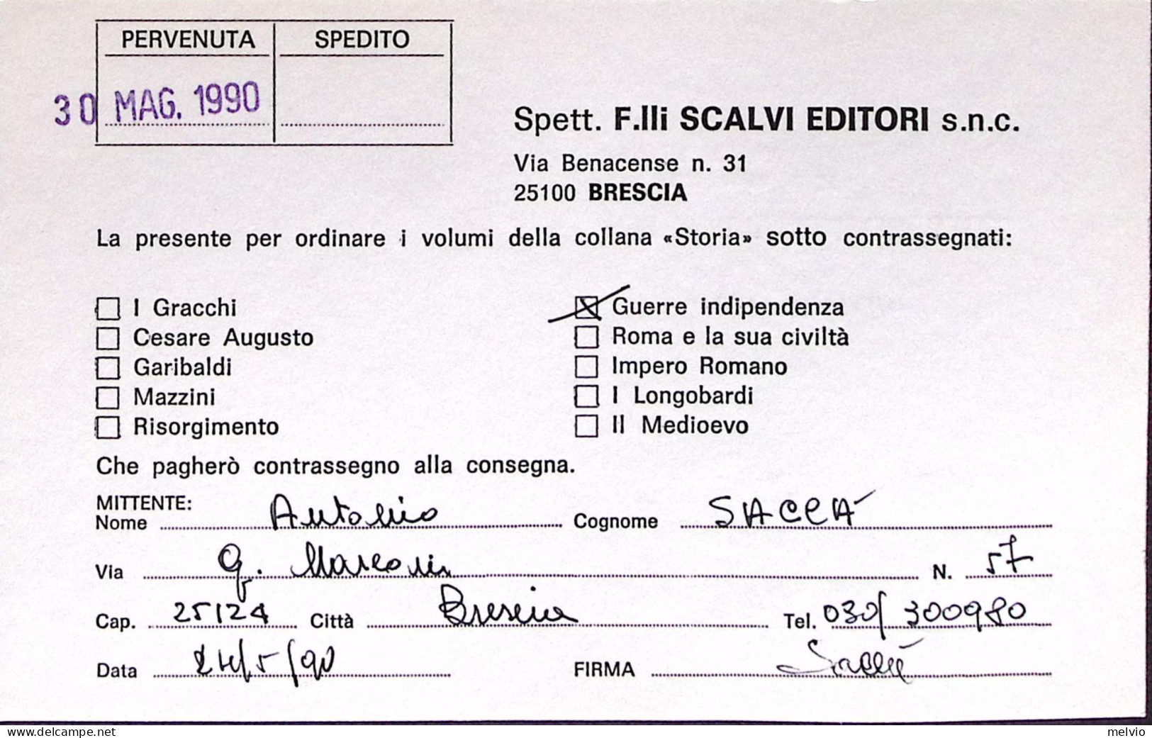 1990-CAMPIONATI MONDIALI DI CALCIO Lire 450 Italia, Isolato Su Cedola Commission - 1981-90: Storia Postale