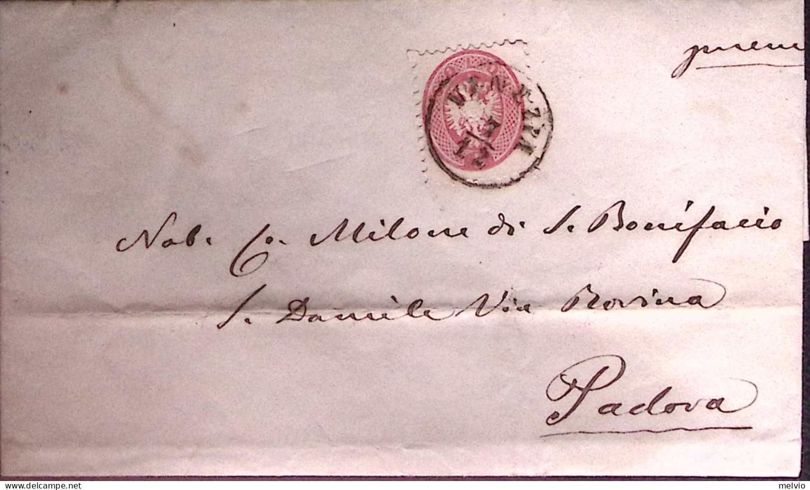 1865-LOMBARDO VENETO Venezia C1 (7.12) Su Lettera Completa Di Testo S.5 - Lombardo-Venetien