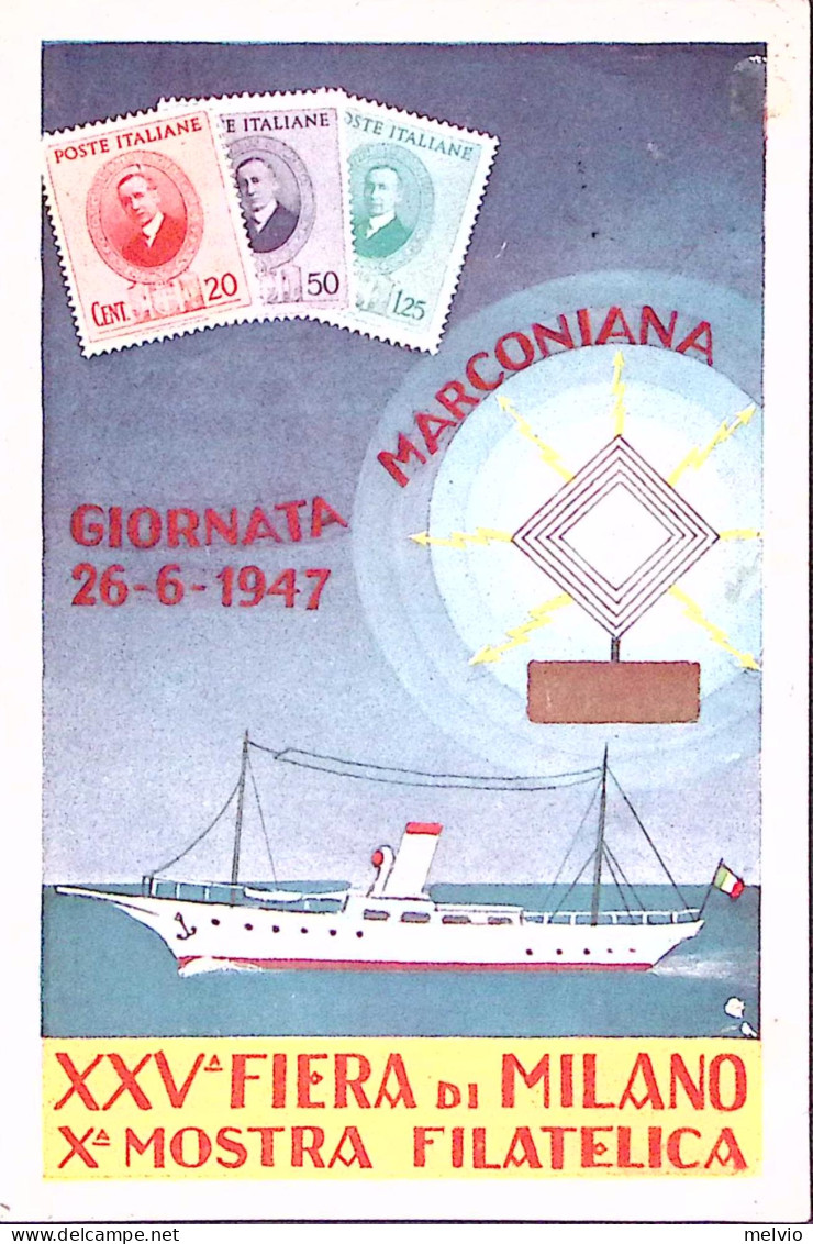 1947-XXV FIERA MILANO Viaggiata, Democratica Lire 3, Annullo Speciale Manifestaz - Manifestations