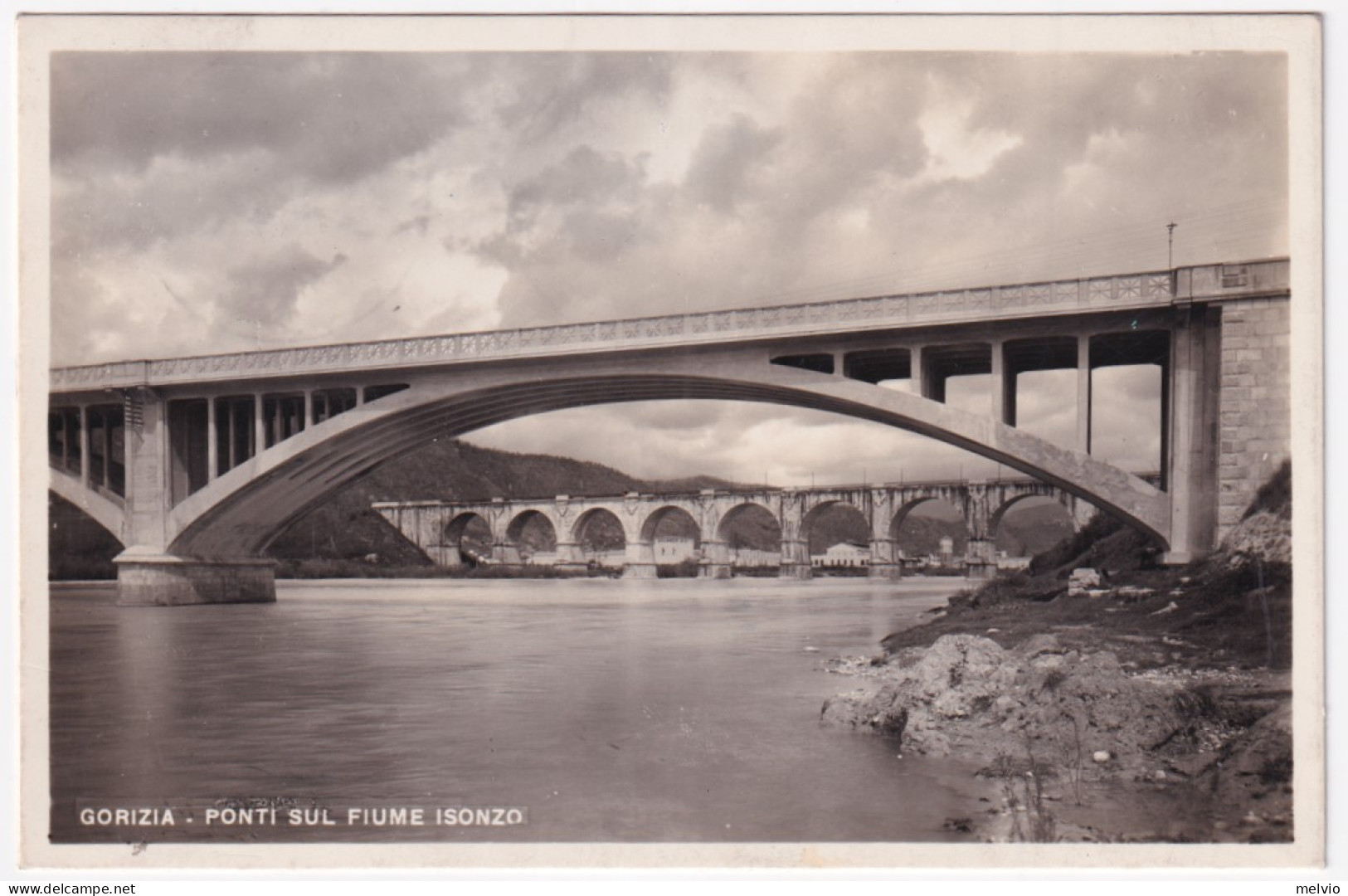 1948-Gorizia Ponte Su Fiume Isonzo Viaggiata (2.10) Affrancata Posta Aerea Coppi - Gorizia