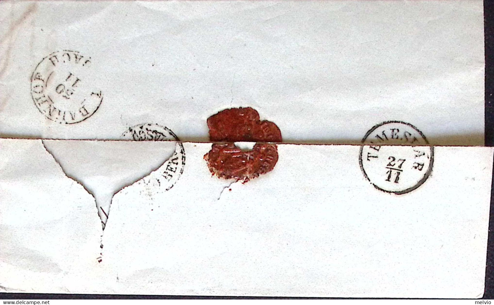 1872-LOMBARDO-VENETO F.R. Reggimento Fanti M. Sigismondo N.45 Manoscritto Su Let - Storia Postale