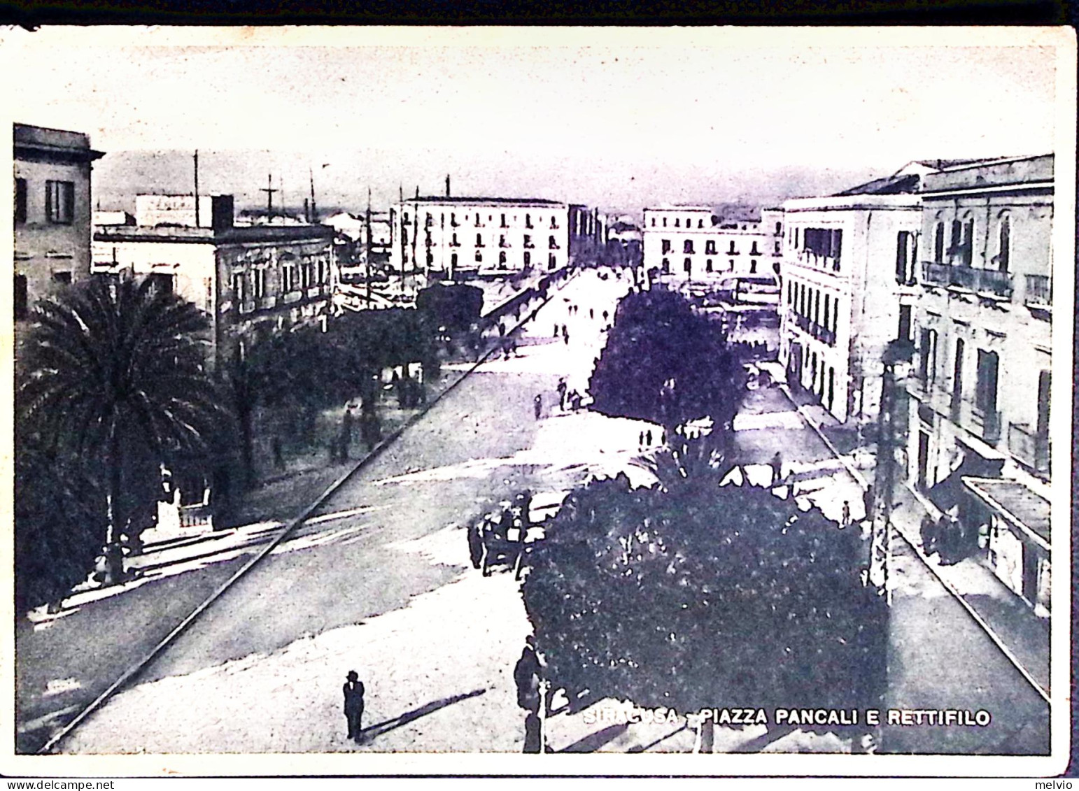 1942-SIRACUSA/DIST MOBILE M.M. Tondo Su Cartolina (Siracusa Piazza Pancali E Ret - Siracusa