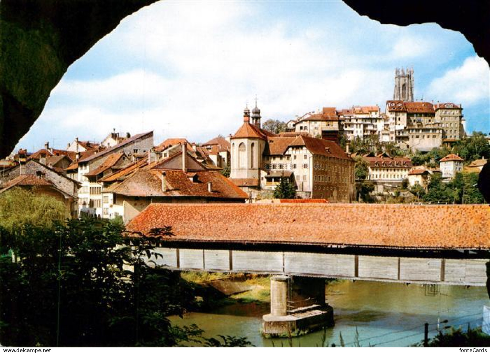 13945425 Fribourg__FR Basse Ville Altstadt Holzbruecke - Autres & Non Classés