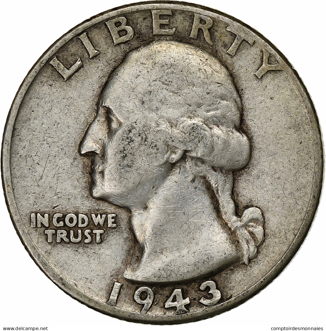 États-Unis, Quarter, Washington Quarter, 1943, U.S. Mint, Argent, TTB, KM:164 - 1932-1998: Washington