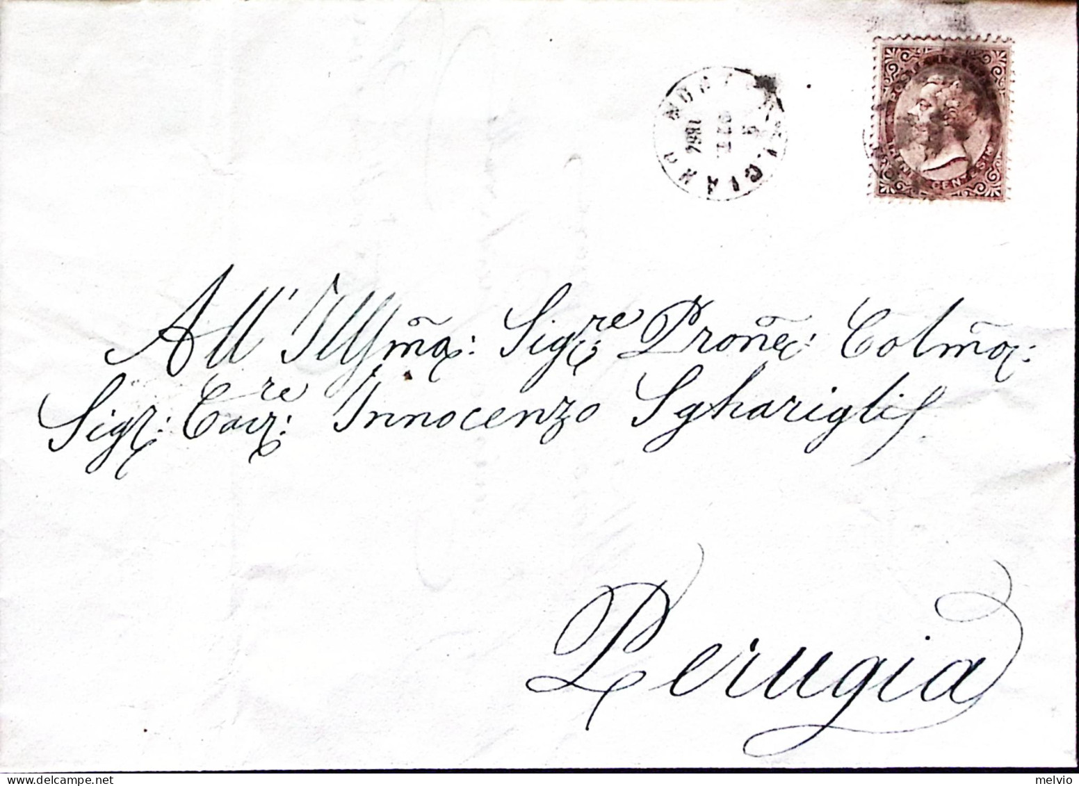1864-EFFIGE C.30 Isolato Su Lettera Completa Di Testo Montepulciano (9.10) - Storia Postale
