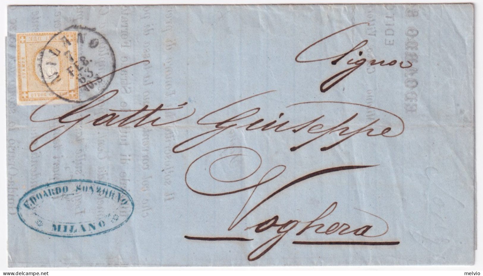 1863-CIFRA C.2 Bistro (10) Su Circolare A Stampa Milano (7.2) - Storia Postale