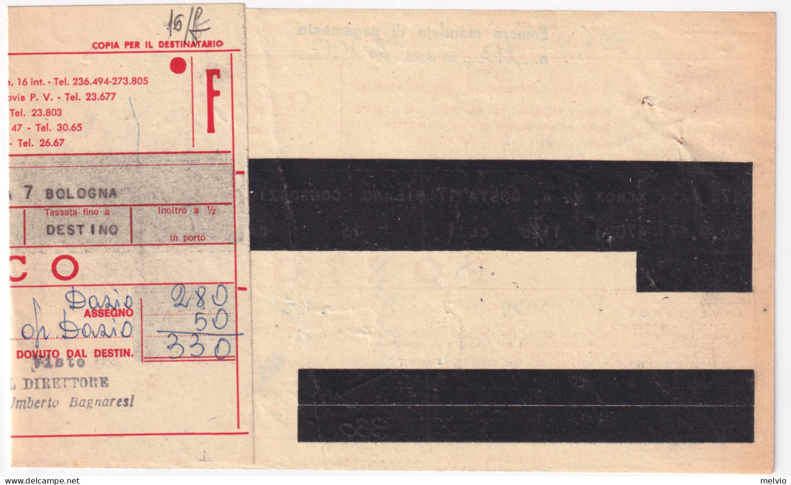 1967-PACCHI CONCESSIONE Parte Dx Lire 240 (18) + PACCHI Parte Dx. Lire 50 Su Bol - 1961-70: Poststempel