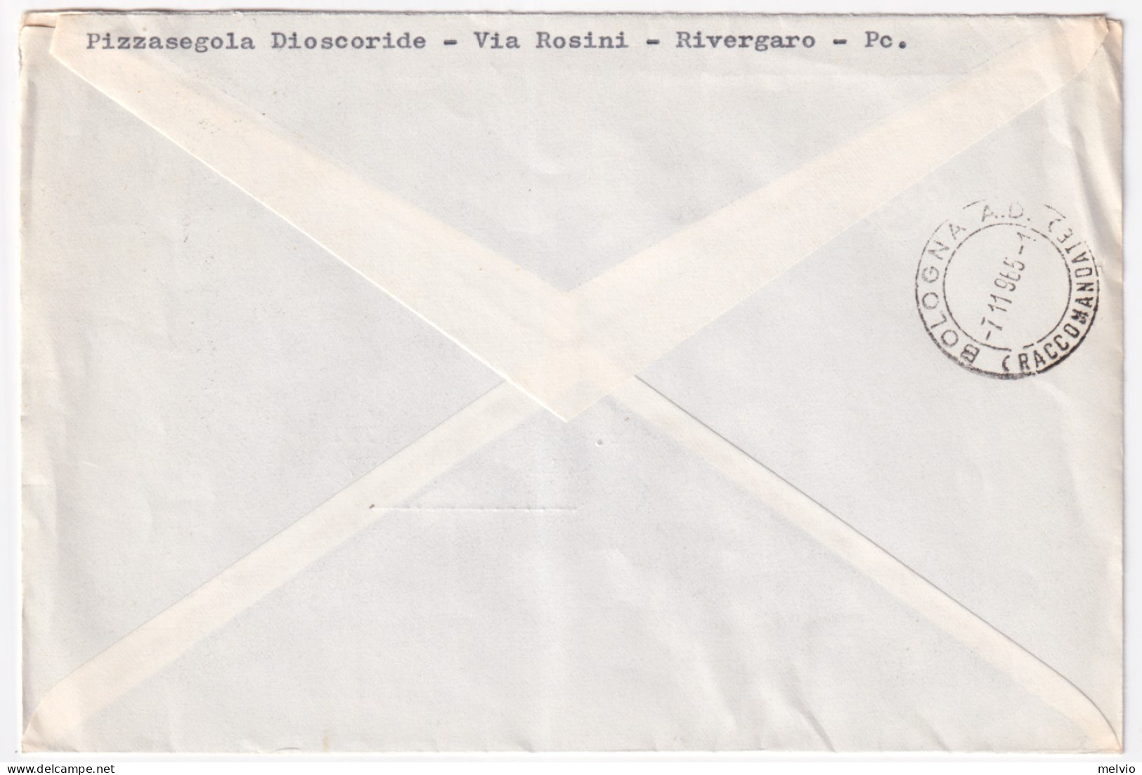 1965-DANTE ALIGHIERI Lire 130 (1006) Isolato Su Raccomandata Piacenza (6.11) - 1961-70: Poststempel