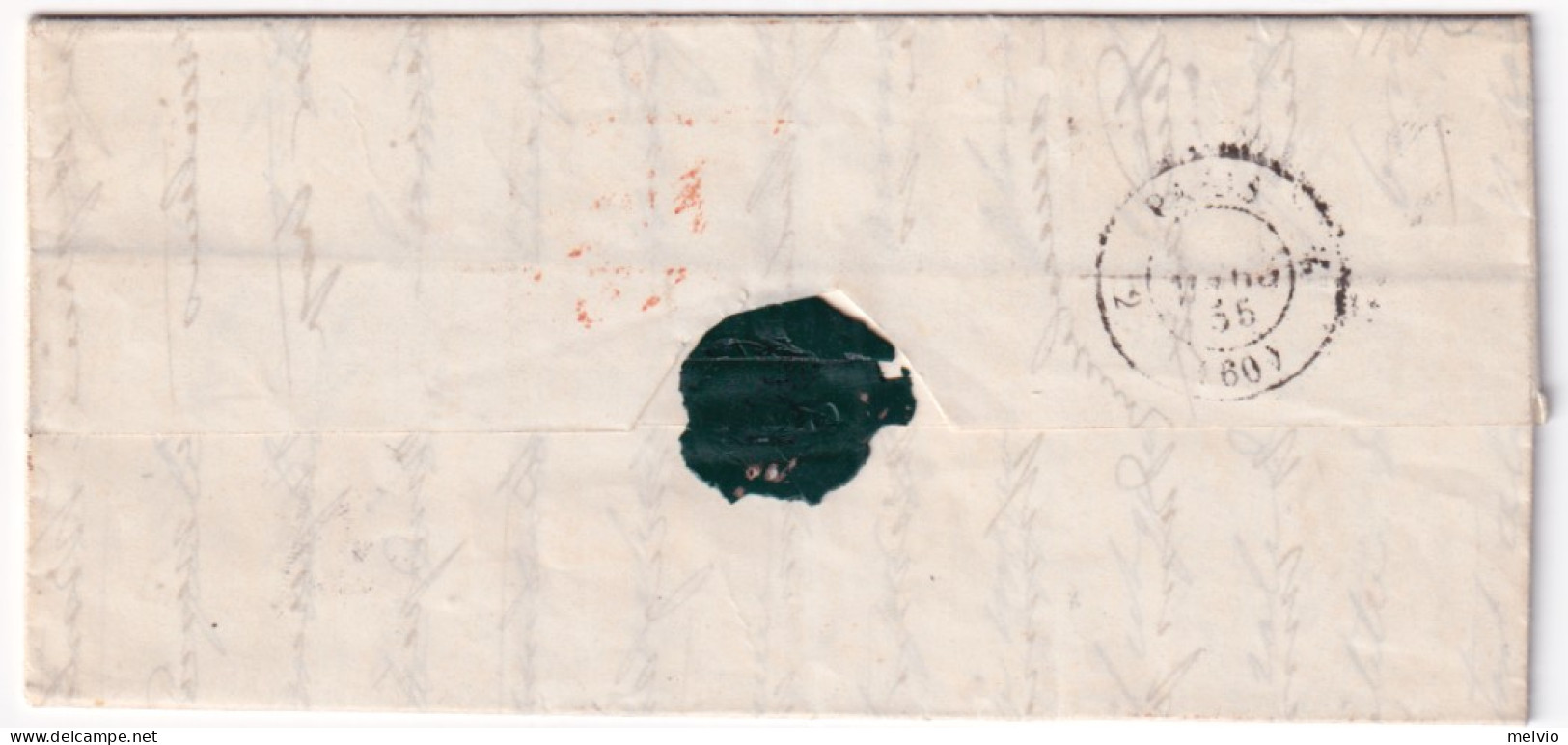 1855-Belgio BRUXELLES C.2 (1.3) Lettera Completa Testo Per Parigi - Sonstige & Ohne Zuordnung