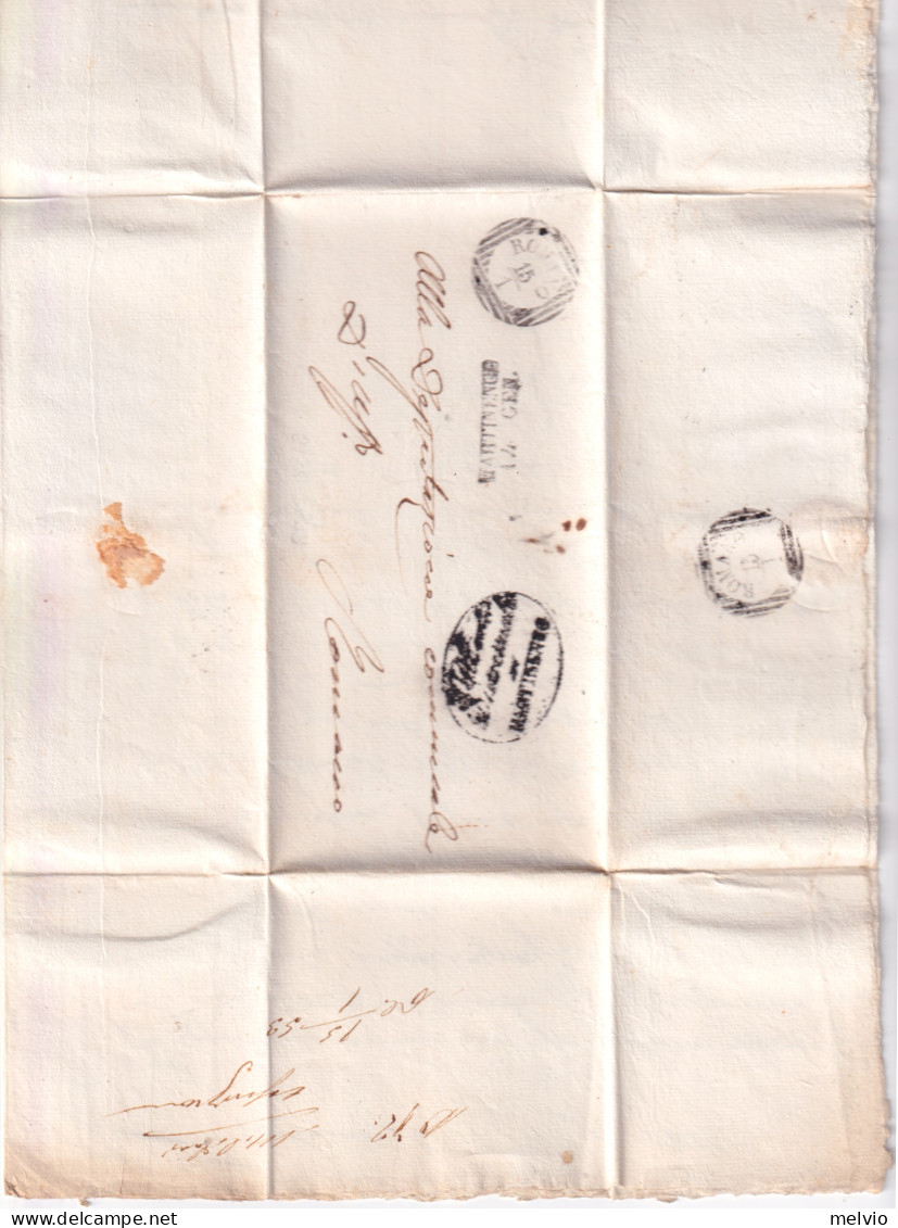 1853-MARTINENGO SD (14.1) E RONCO LOV (15.1) Su Lettera Completa Di Testo In Fra - Non Classificati