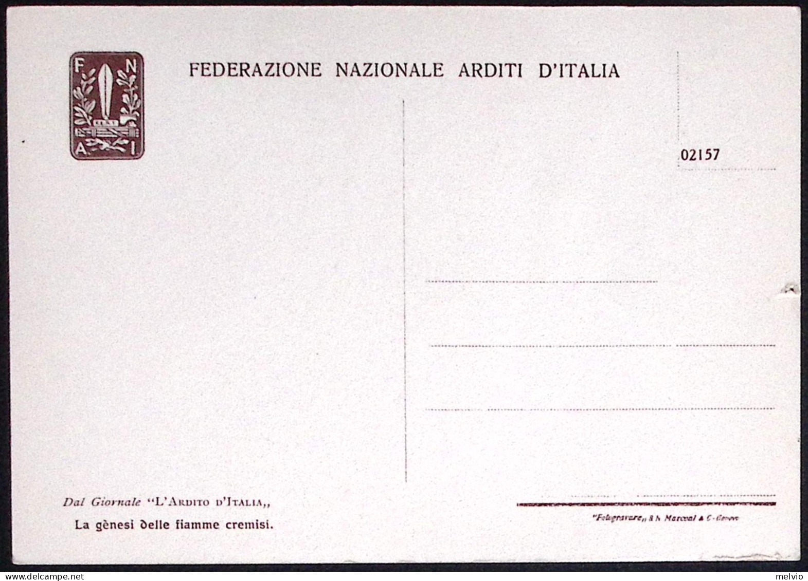 1940-Federazione Nazionale Arditi D' Italia-Illustratore Vittorio Pisani,piccolo - Patriottiche