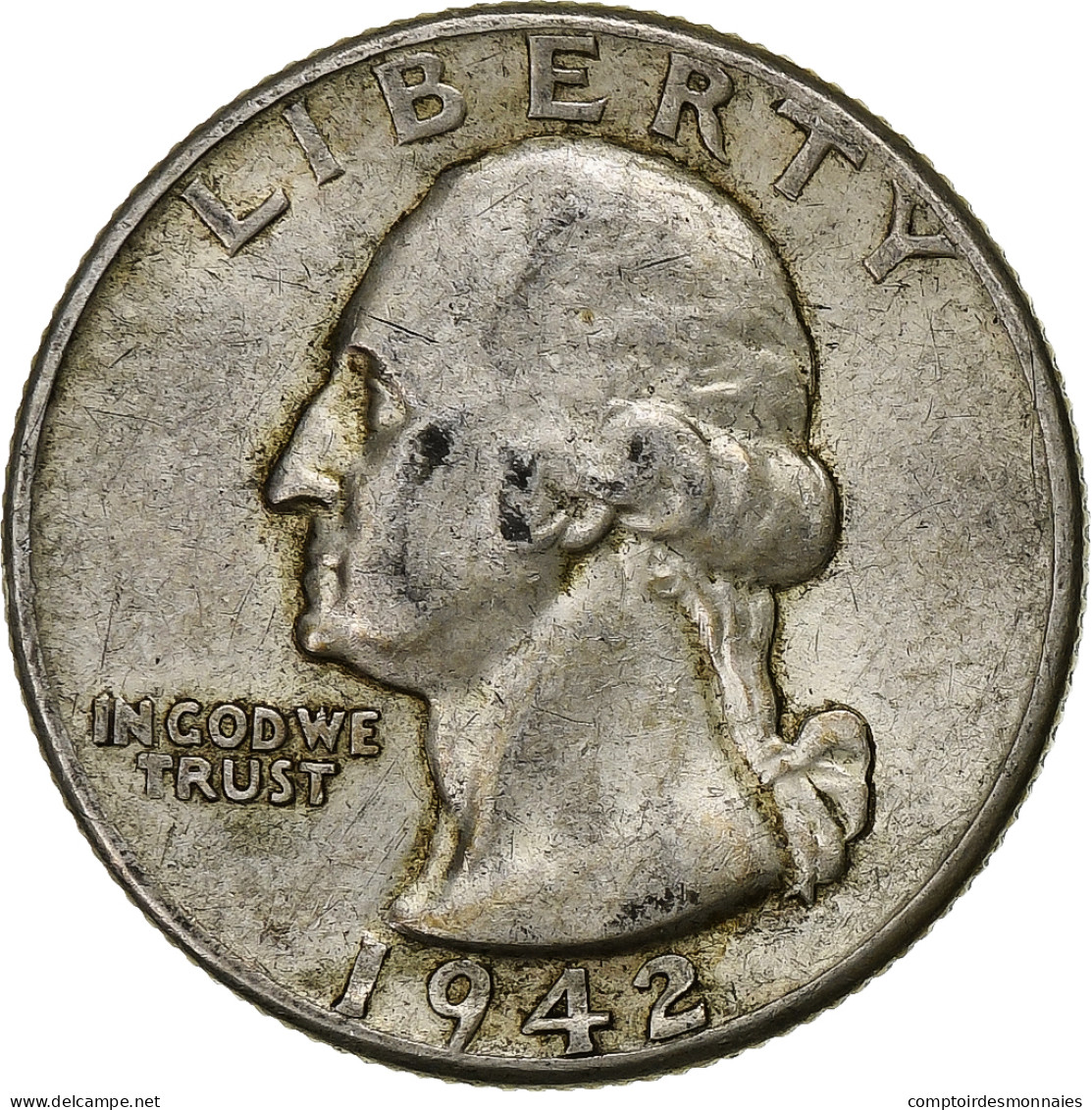 Monnaie, États-Unis, Washington, Quarter, 1942, Philadelphie, TTB, Argent - 1932-1998: Washington