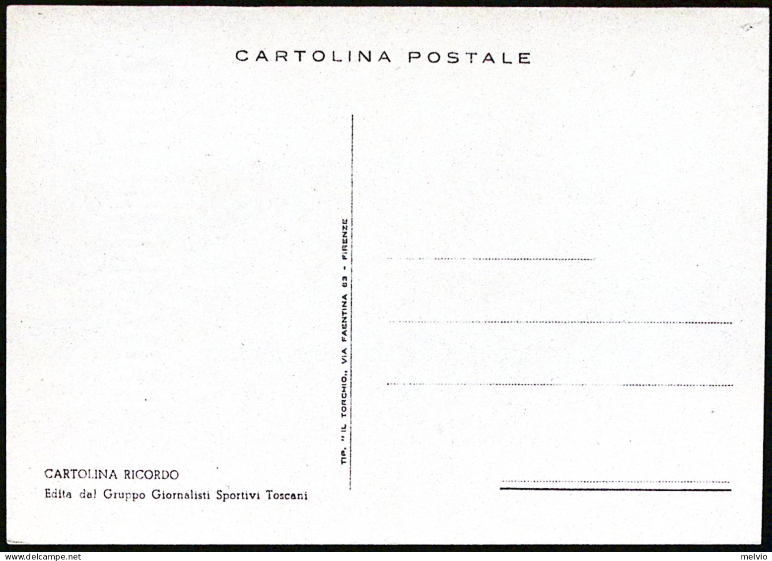 1952-FIRENZE ITALIA-INGHILTERRA, Cartolina Ricordo Della Partita, Non Viaggiata - Manifestations