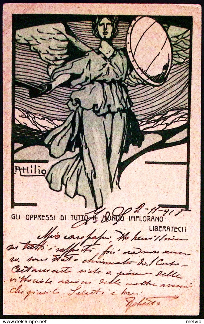 1918-GLI OPRESSI DI TUTTO IL Cartolina Franchigia, Cartoncino Rosa, Viaggiata Po - Weltkrieg 1914-18