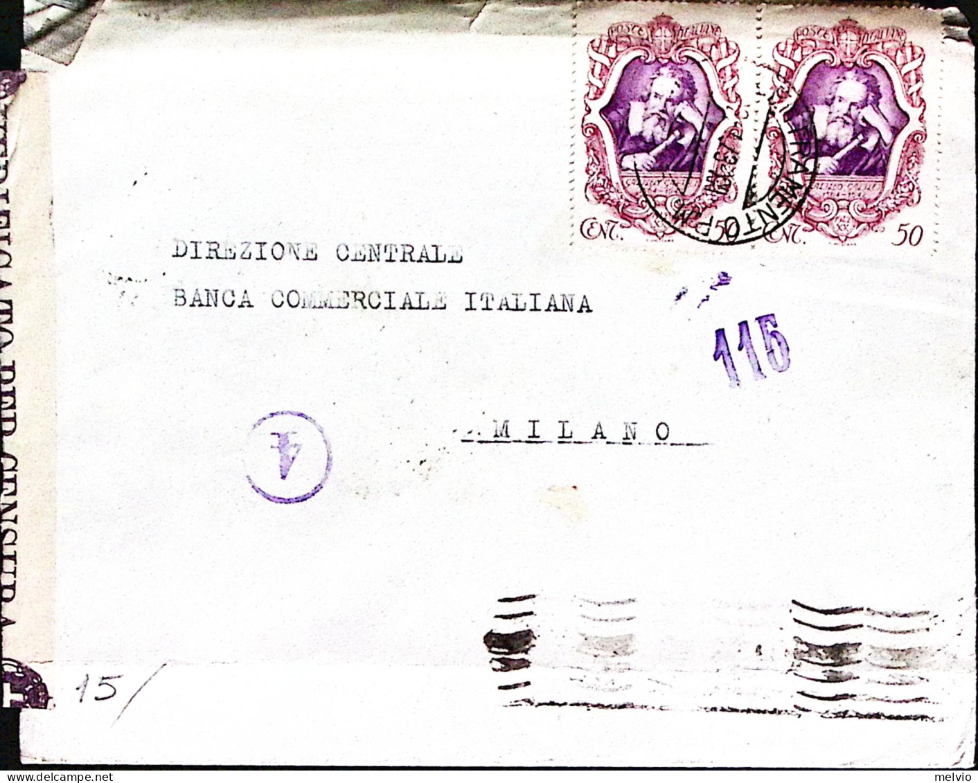 1943-CONCENTRAMENTO P.M./n. 3300 C.2 (12.4.) Su Busta, Al Verso A Stampa Bilingu - Weltkrieg 1939-45