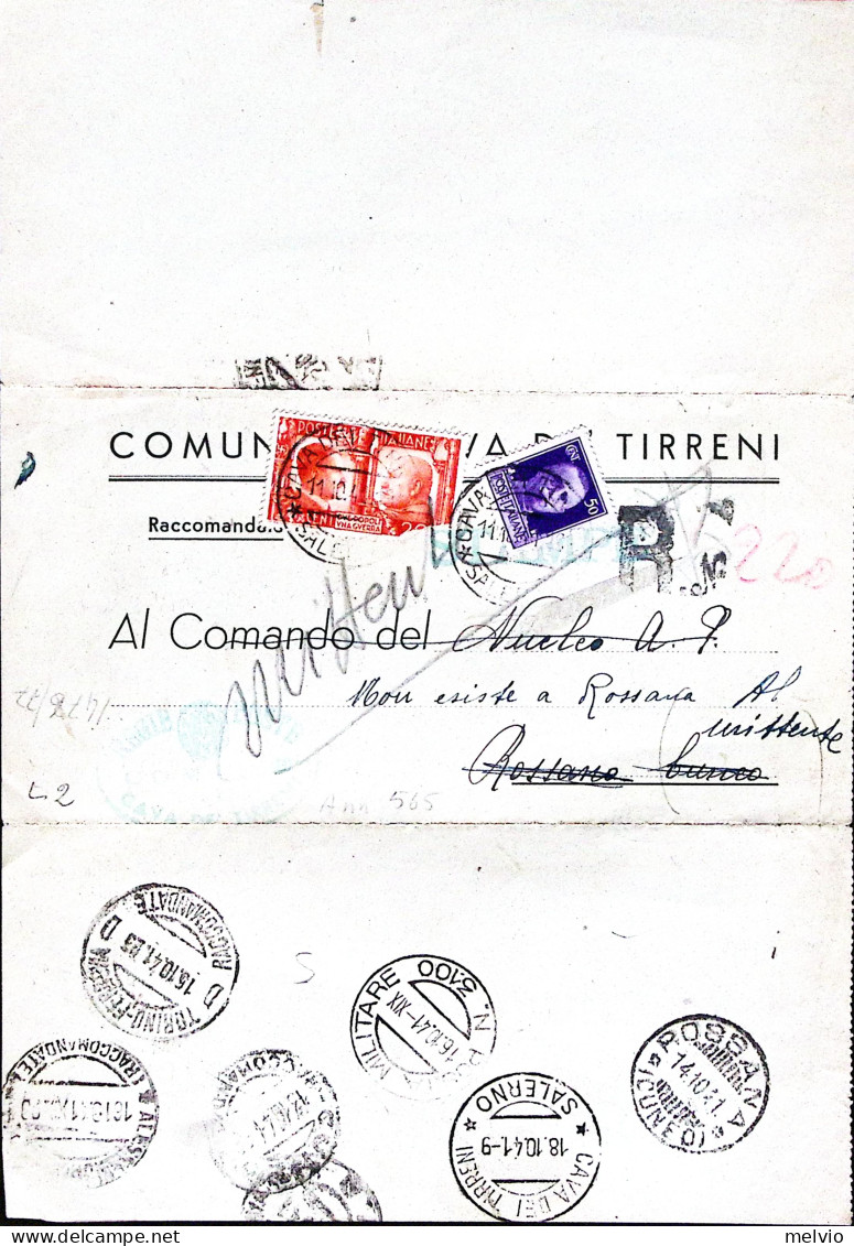 1941-Posta Militare/n. 3100 C.2 (16.10) Apposto In Transito Al Verso Di Piego Ra - Guerra 1939-45