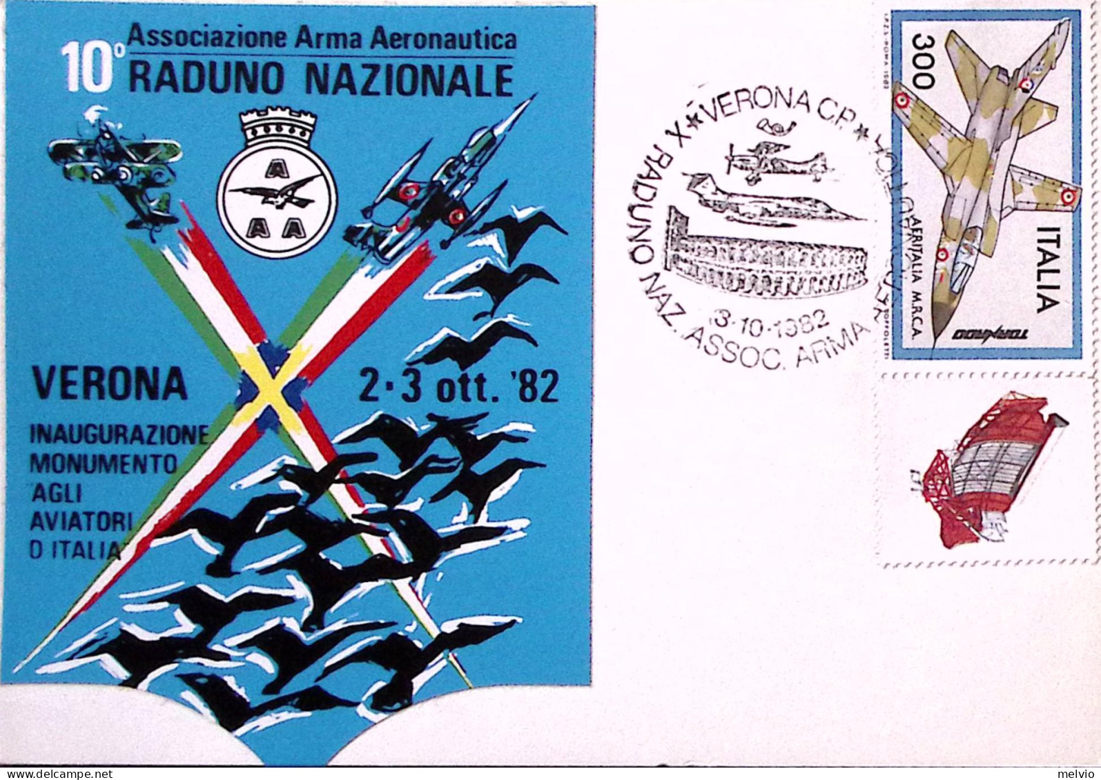 1982-VERONA X RADUNO ARMA AREONAUTICA (3.10) Annullo Speciale Su Cartolina - 1981-90: Storia Postale