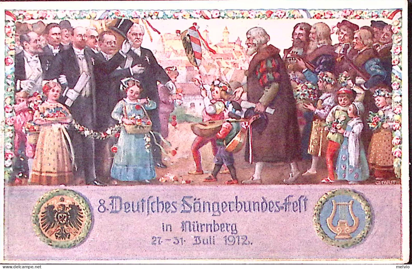 1912-Baviera Cartolina Postale P.5 VIII^Festa Federale Norimberga Viaggiata (2.8 - Autres & Non Classés