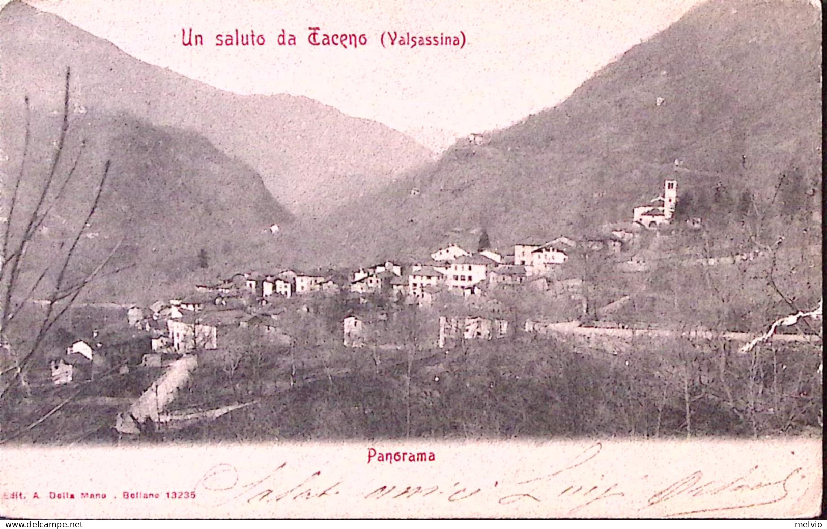 1904-Taceno Lecco Panorama Viaggiata Affrancata C.2 Annullo Ottagonale Collettor - Lecco