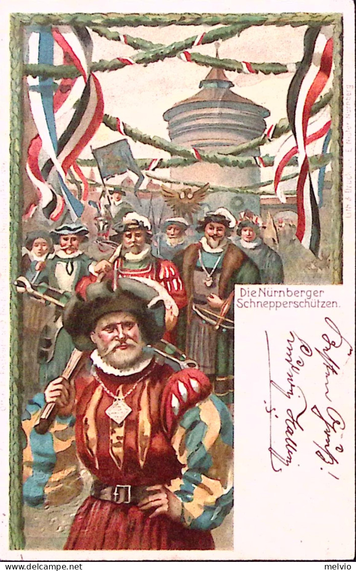 1903-Baviera Cartolina Postale P.5 X Feste Ginniche In Norimberga Viaggiata - Other & Unclassified