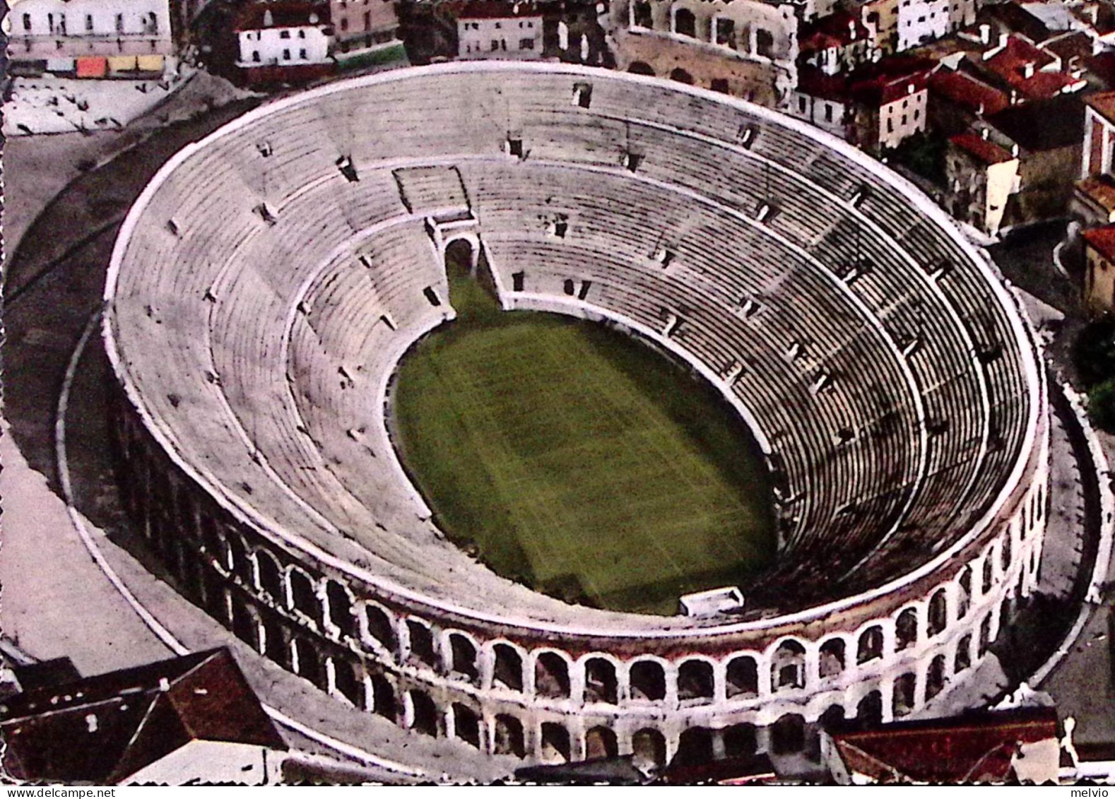 1956-Giochi Invernali Lire 10 (793) Isolato Su Cartolina (Verona Arena E Panoram - Verona