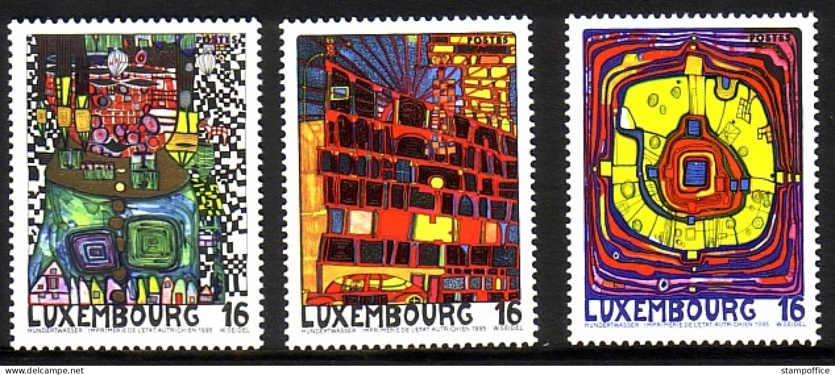 LUXEMBURG MI-NR. 1360-1362 POSTFRISCH(MINT) MITLÄUFER 1995 HUNDERTWASSER KULTURHAUPTSTADT LUXEMBURG - European Ideas