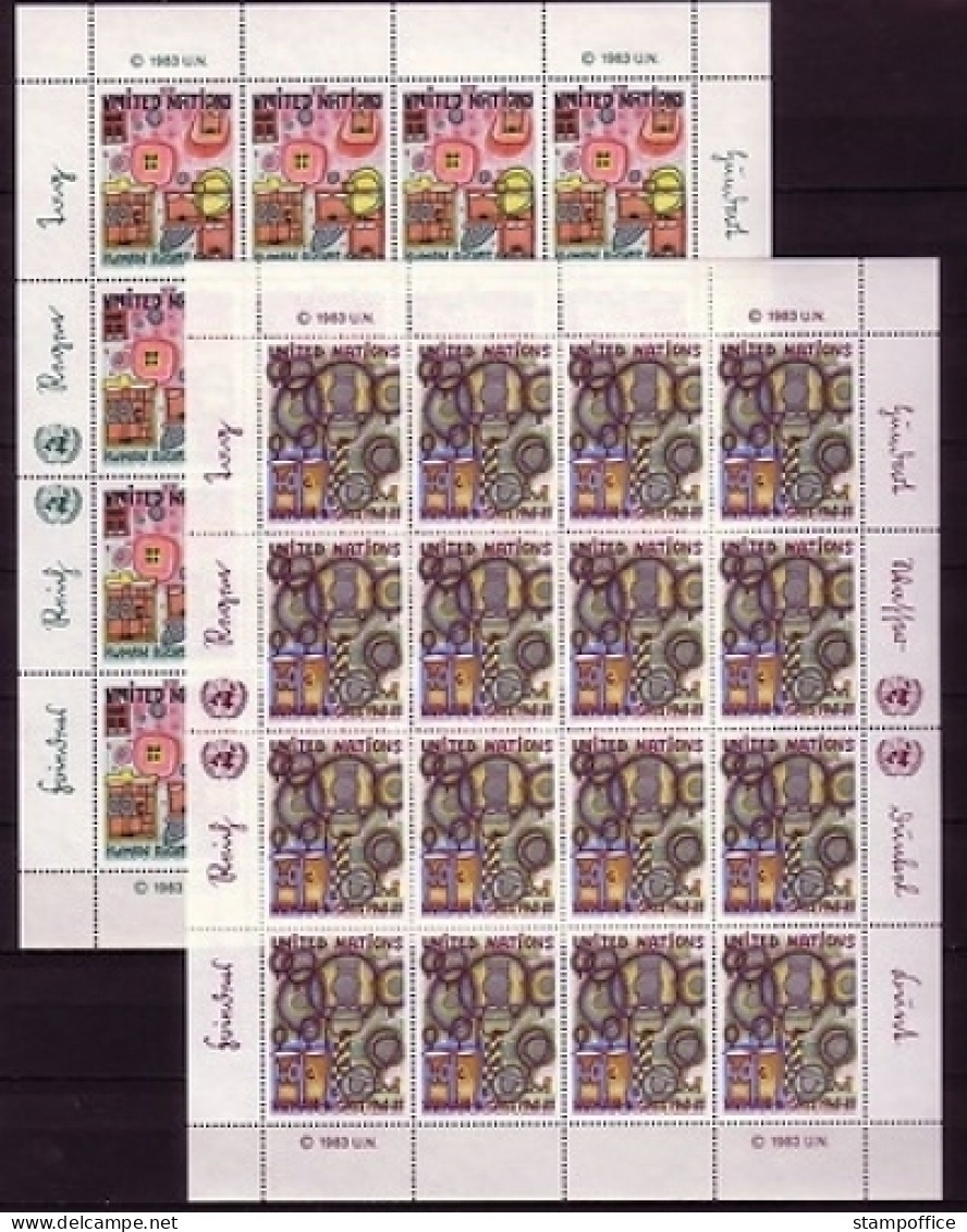 UNO NEW YORK MI-NR. 438-439 POSTFRISCH(MINT) KLEINBOGENSATZ HUNDERTWASSER - Hojas Y Bloques