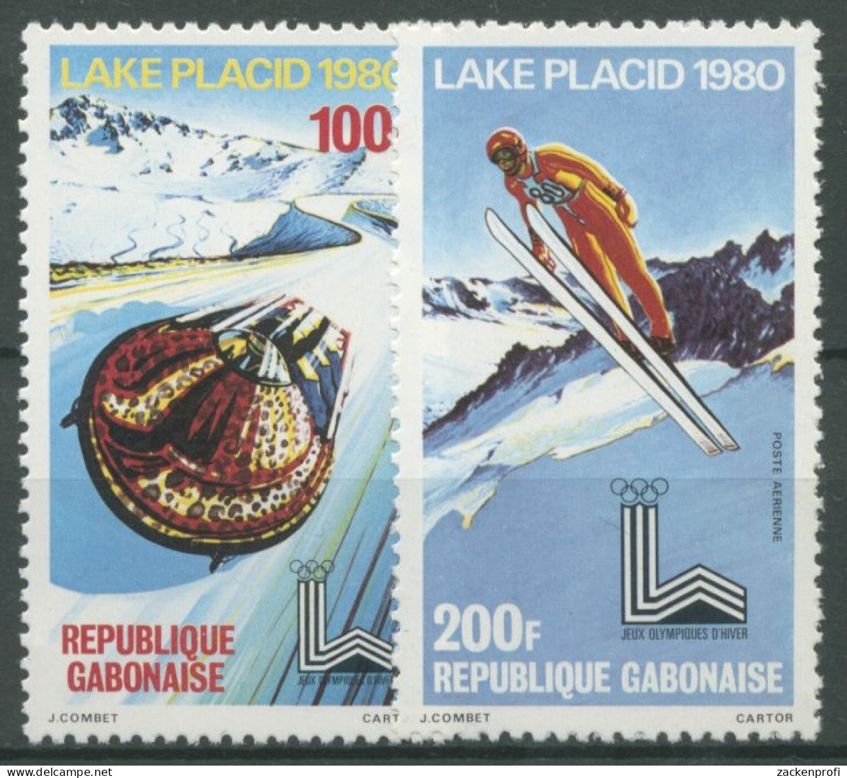 Gabun 1980 Olympische Winterspiele Lake Placid Skispringen 720/21 Postfrisch - Gabón (1960-...)