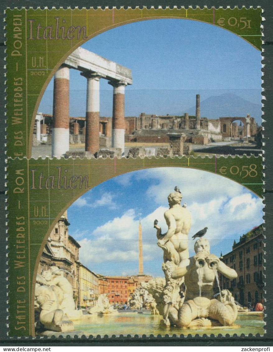 UNO Wien 2002 UNESCO Italien Pompeji Rom 371/72 Postfrisch - Unused Stamps