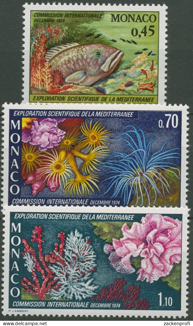 Monaco 1974 Tiere Und Pflanzen Im Mittelmeer 1138/40 Postfrisch - Ongebruikt