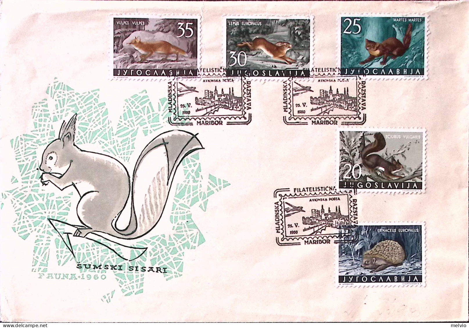 1960-Jugoslavia Animali Diversi Serie Cpl. (818/6) Su Due Fdc - FDC