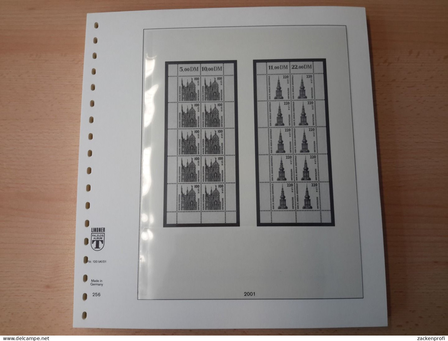 LINDNER-T Vordruckblätter Bund 10er-Bogen 2001 Gebraucht, Neuwertig (Z2712) - Pré-Imprimés